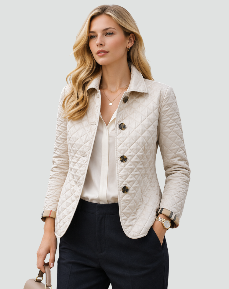 Mid-Season Jacket Ladies Regular Fit Quilted With Collar and Buttons