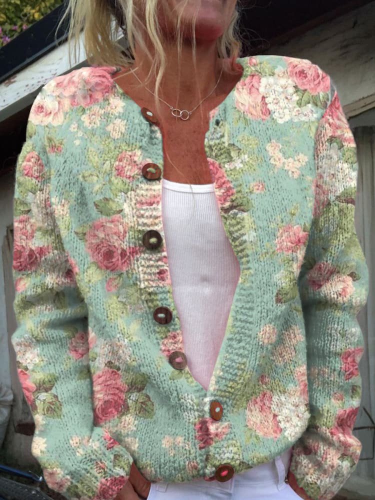 Women's Long Sleeve 3D Print Casual Cardigan