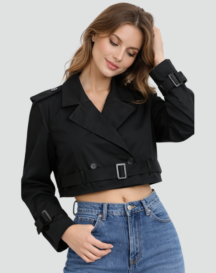 Women's Trench Coat Regular Fit Cotton Short Length