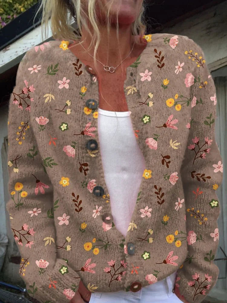 Women's Long Sleeve 3D Print Casual Cardigan
