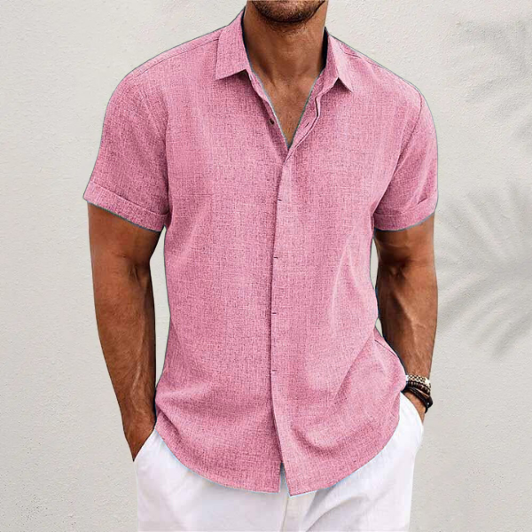 Men's Short Sleeve Linen Shirt for Summer Days