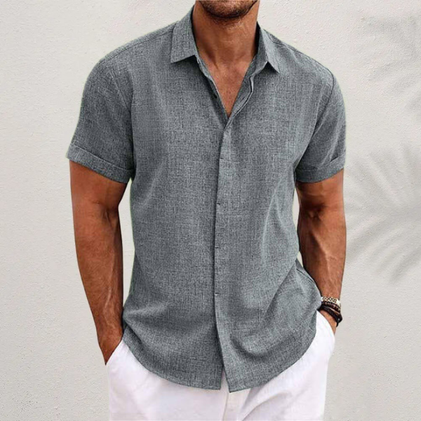 Men's Short Sleeve Linen Shirt for Summer Days