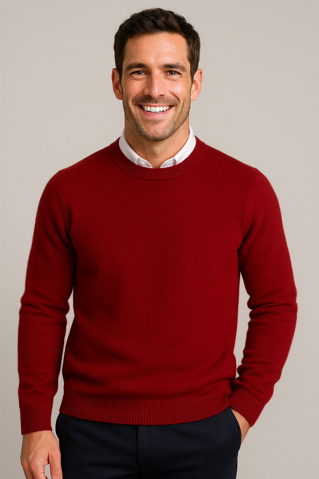 Classic Knitted Men's Round Neck Sweater