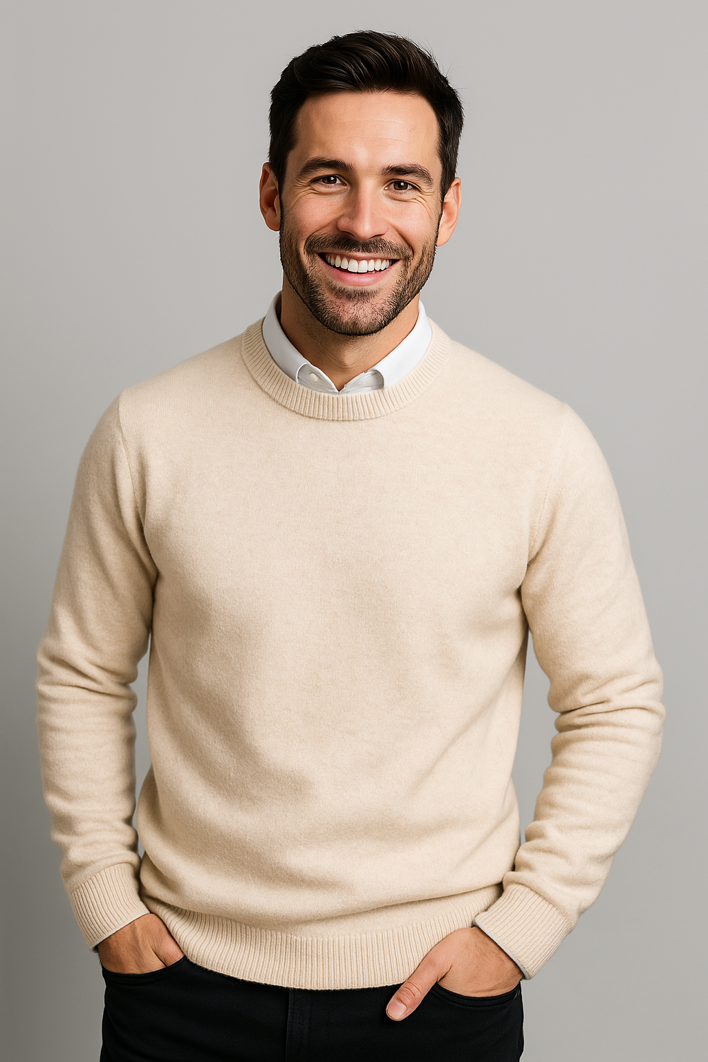Classic Knitted Men's Round Neck Sweater