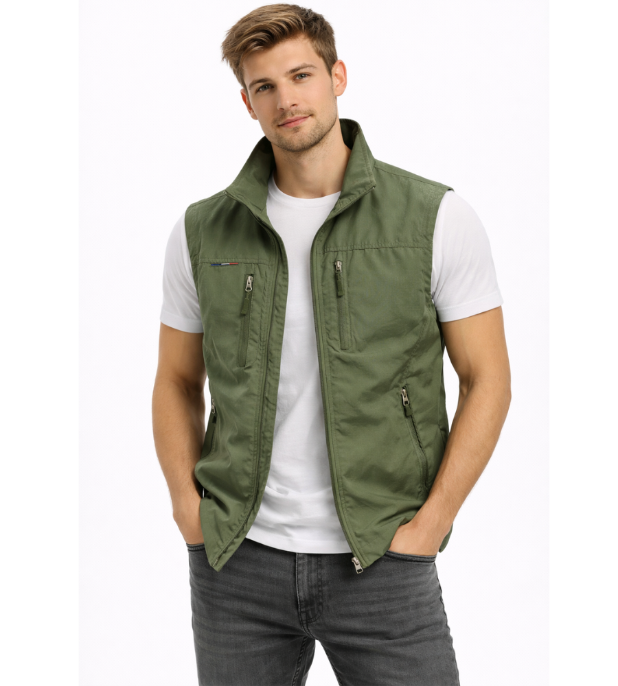 Men's Bodywarmer Zipper Stand-up Collar Outdoor Vest