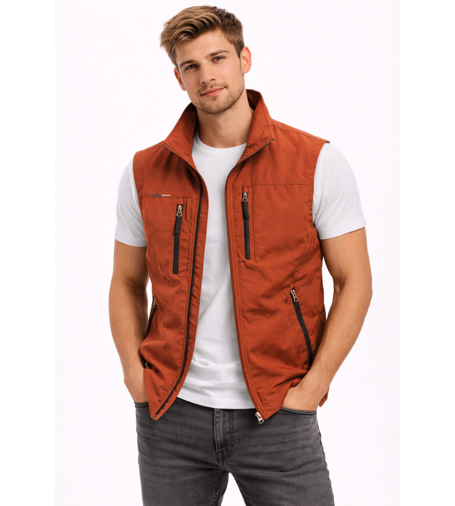 Men's Bodywarmer Zipper Stand-up Collar Outdoor Vest