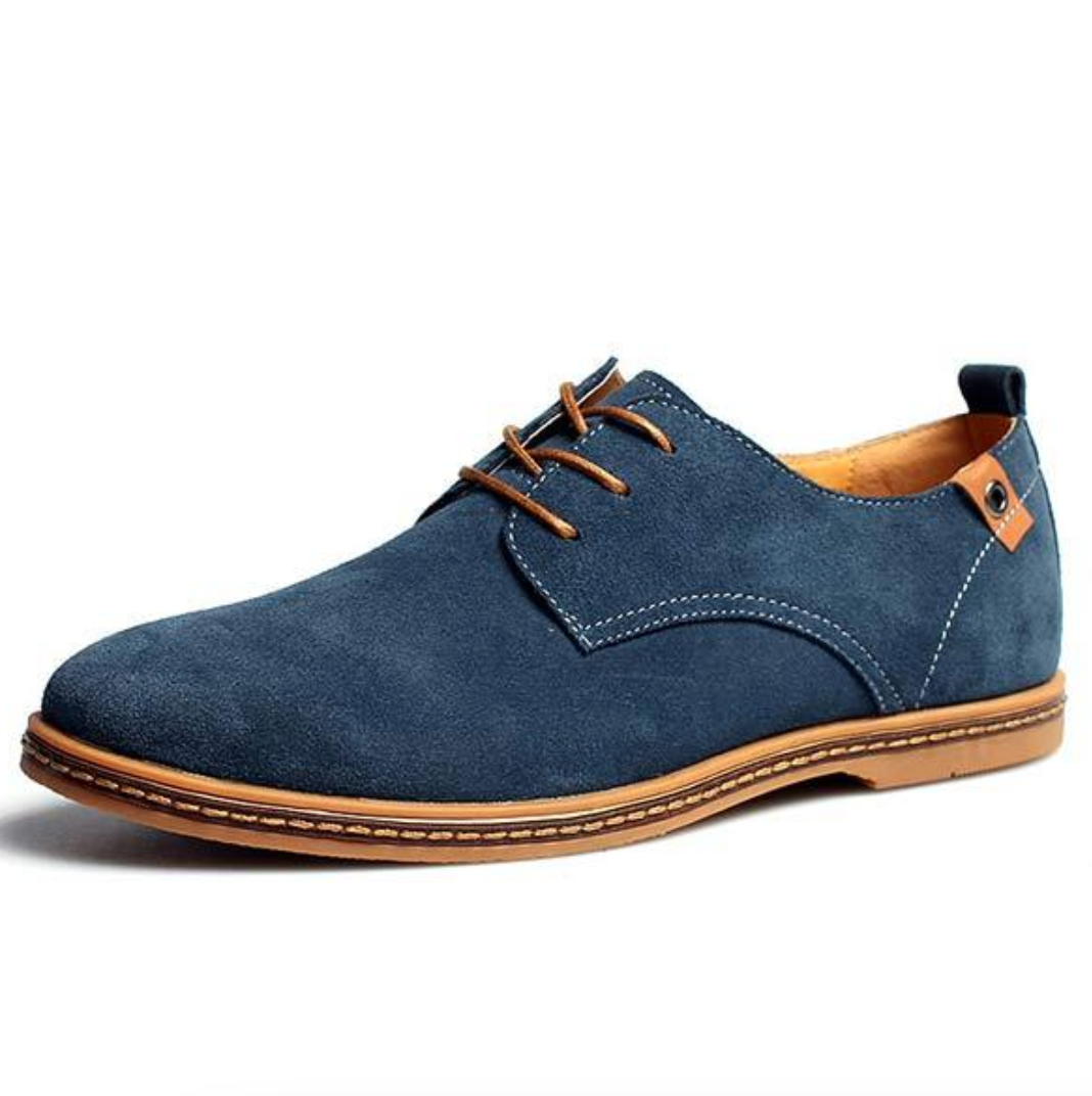 Men's Suede Derby Shoes with Laces and Textured Finish