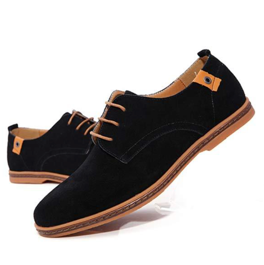 Men's Suede Derby Shoes with Laces and Textured Finish