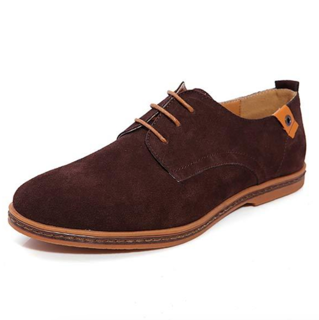 Men's Suede Derby Shoes with Laces and Textured Finish