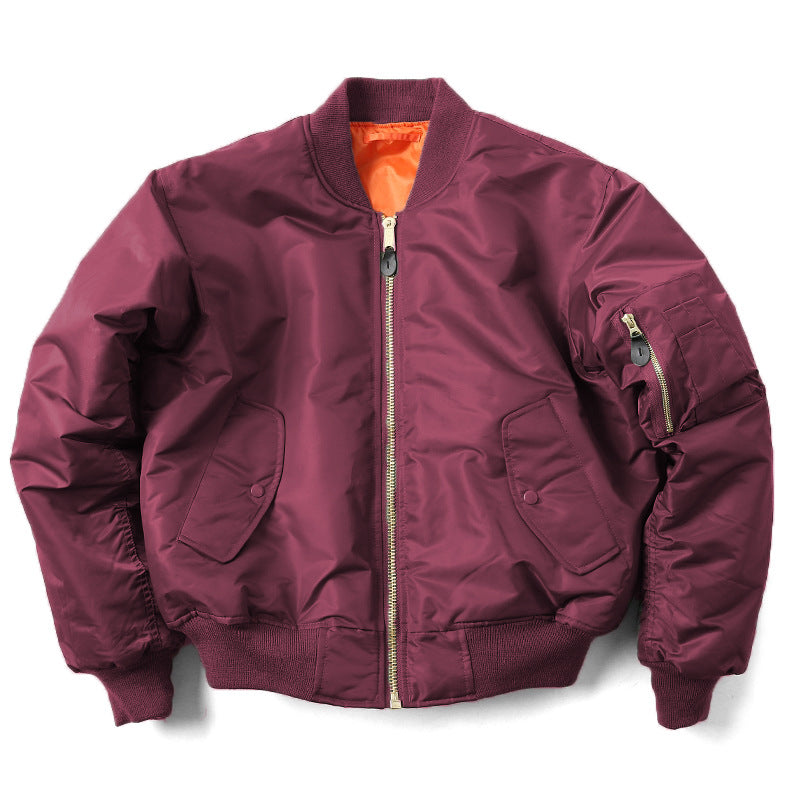 Men's Bomber Jacket With Quilted Lining And Practical Pockets