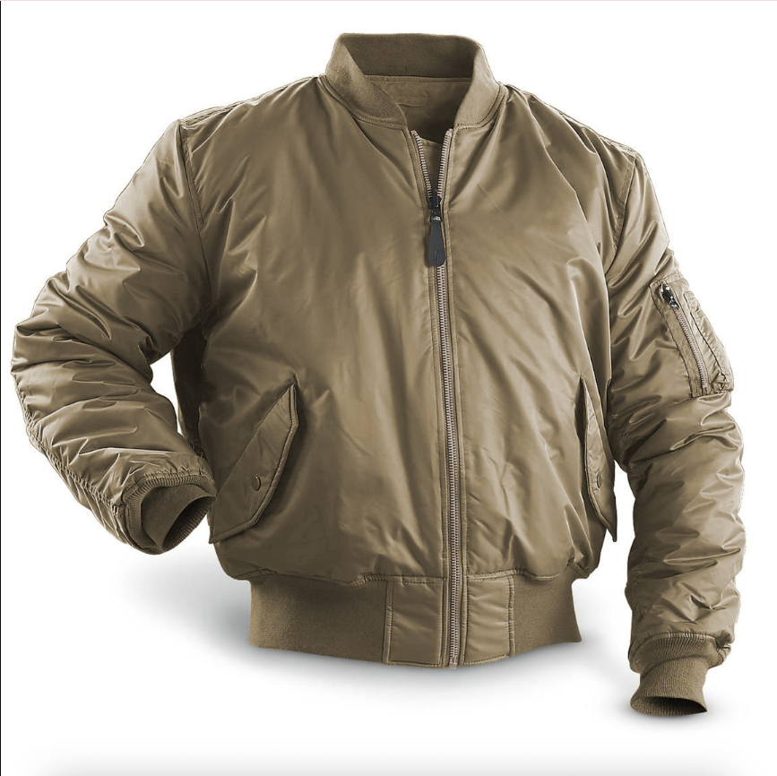 Men's Bomber Jacket With Quilted Lining And Practical Pockets