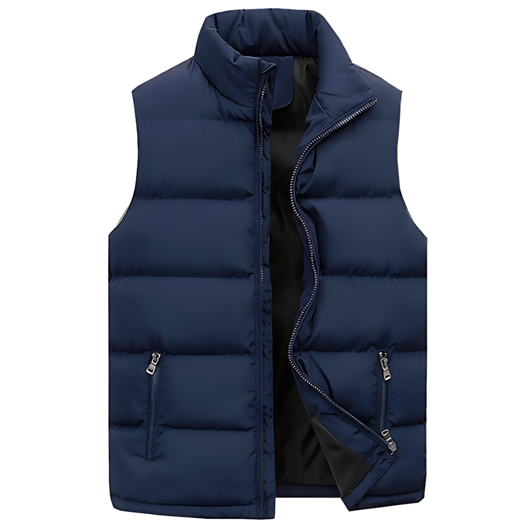 Men's Puffer Vest for Layering with Quilted Look