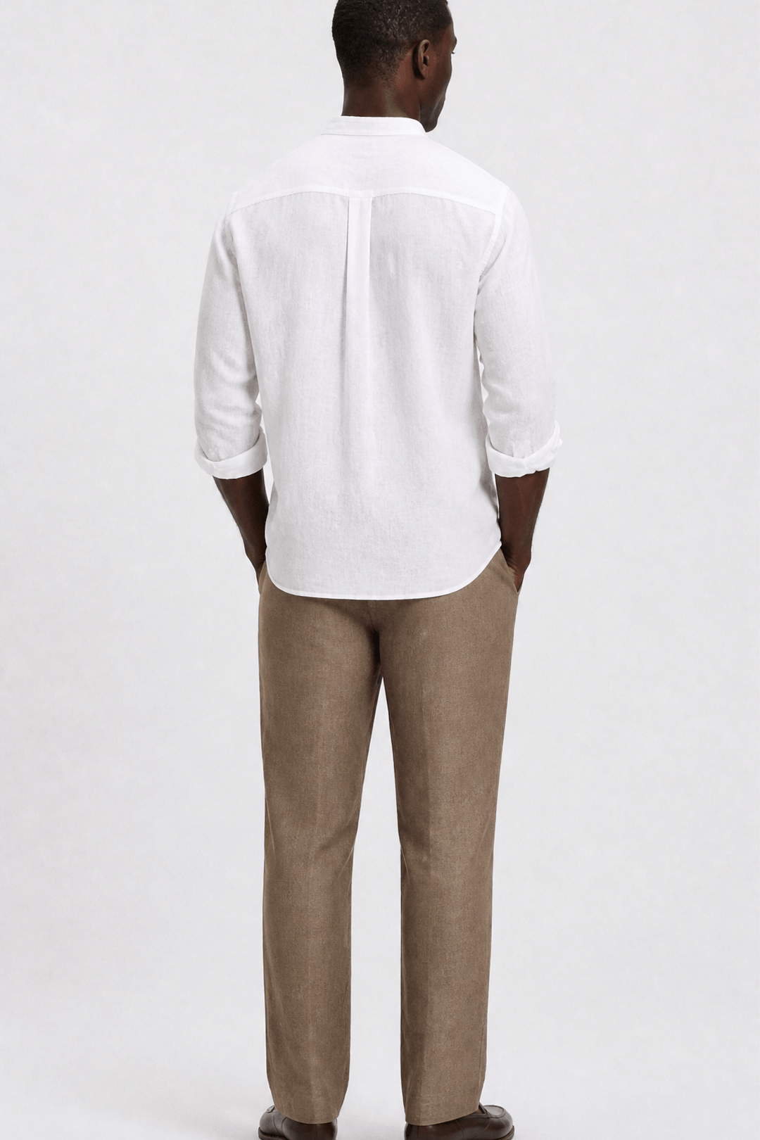 Men's Linen Casual Summer Band Collar Shirt