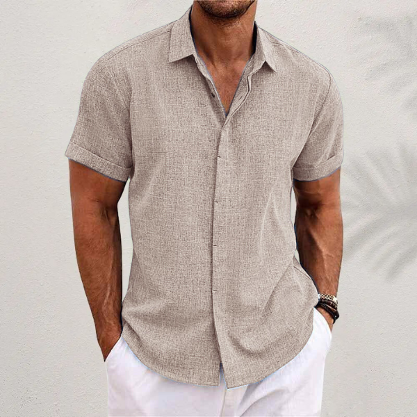 Men's Short Sleeve Linen Shirt for Summer Days