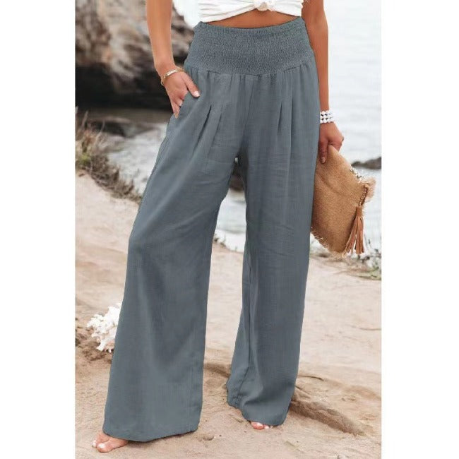 Women's High Waist Wide Leg Comfortable Summer Trousers