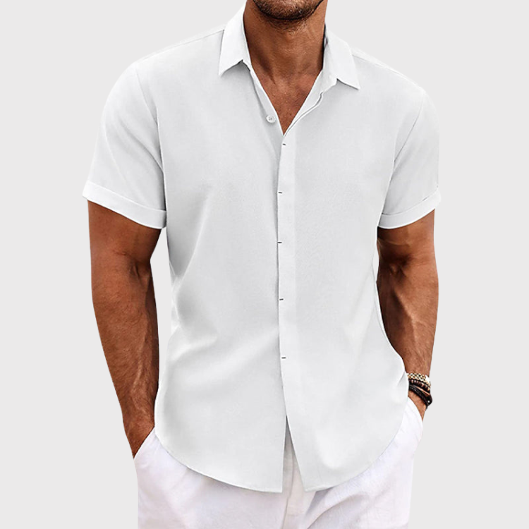 Men's Short Sleeve Linen Shirt for Summer Days