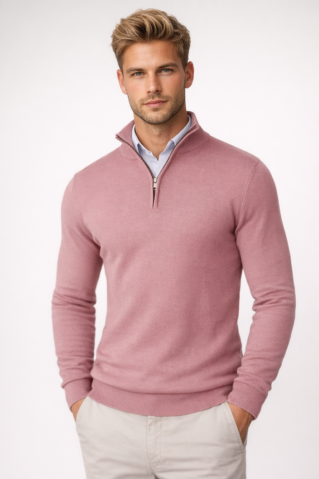 Men's Half-Zip High-Neck Turtleneck Winter