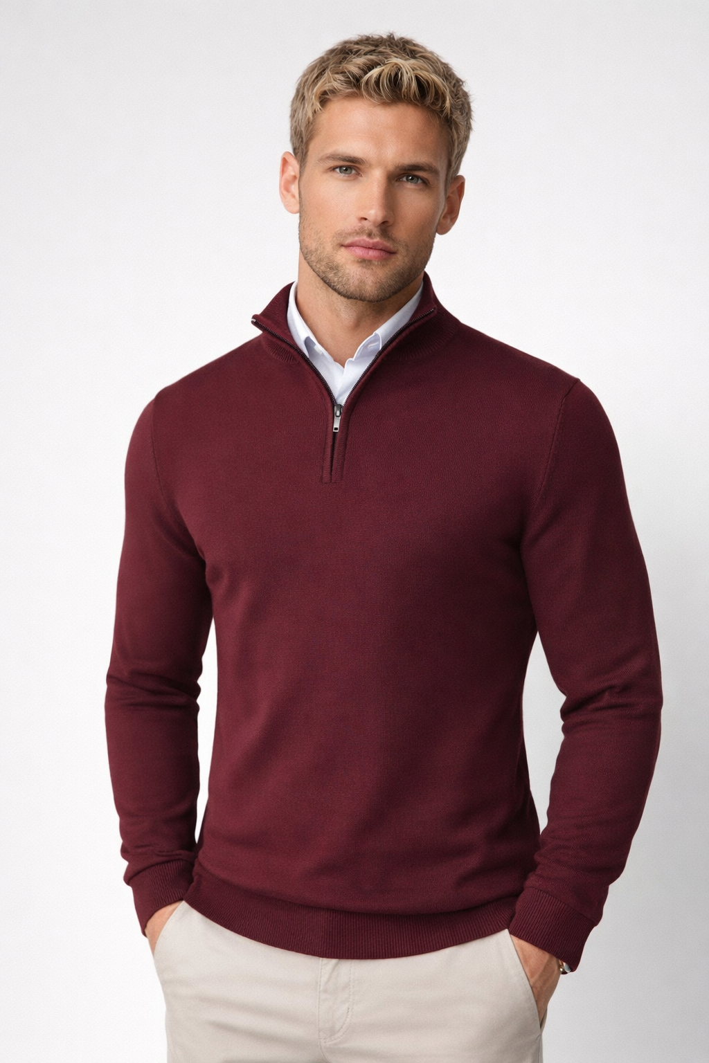 Men's Half-Zip High-Neck Turtleneck Winter