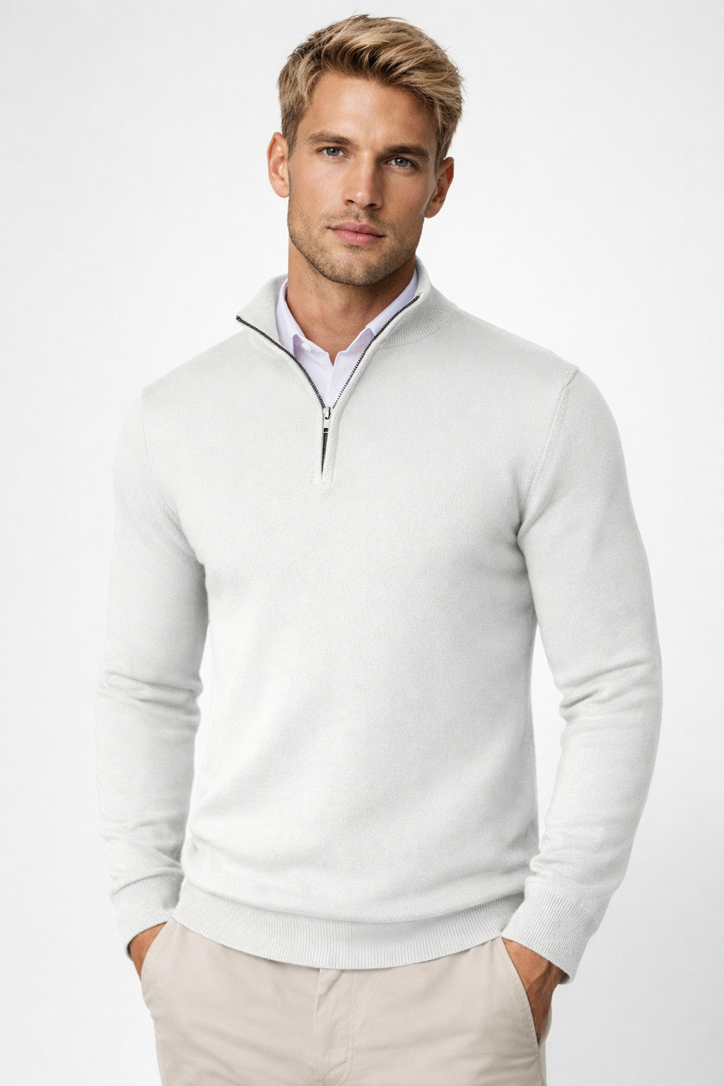 Men's Half-Zip High-Neck Turtleneck Winter