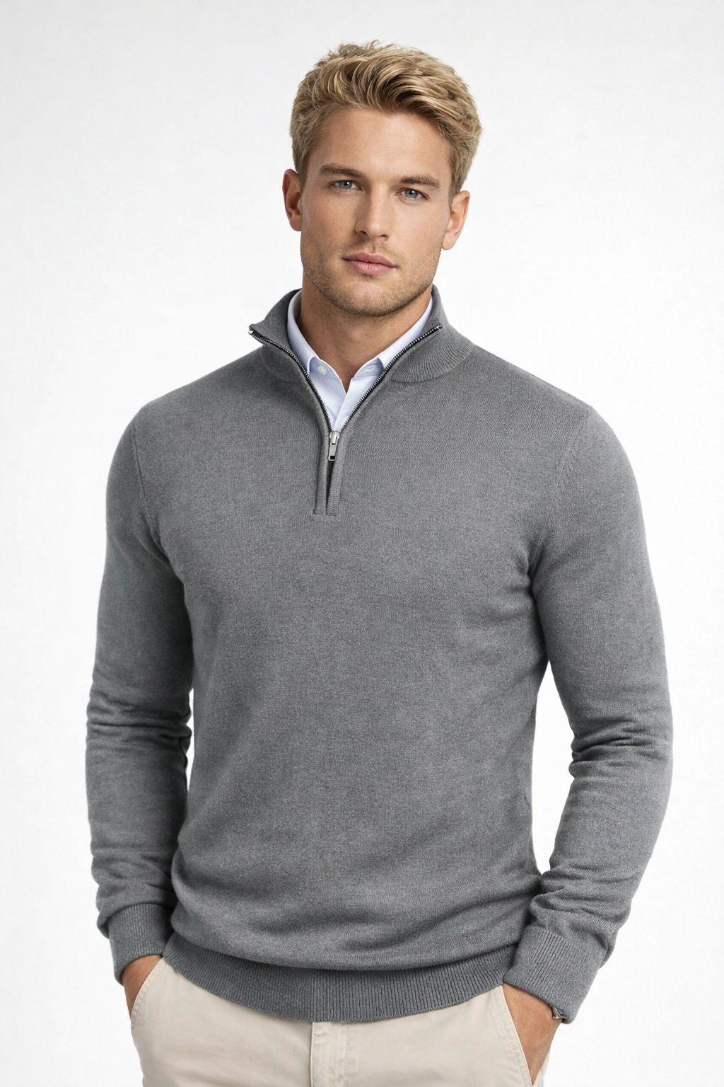 Men's Half-Zip High-Neck Turtleneck Winter