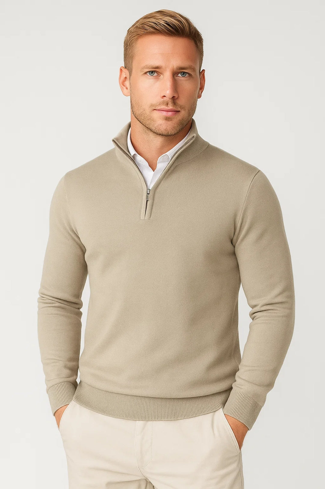 Men's Half-Zip High-Neck Turtleneck Winter