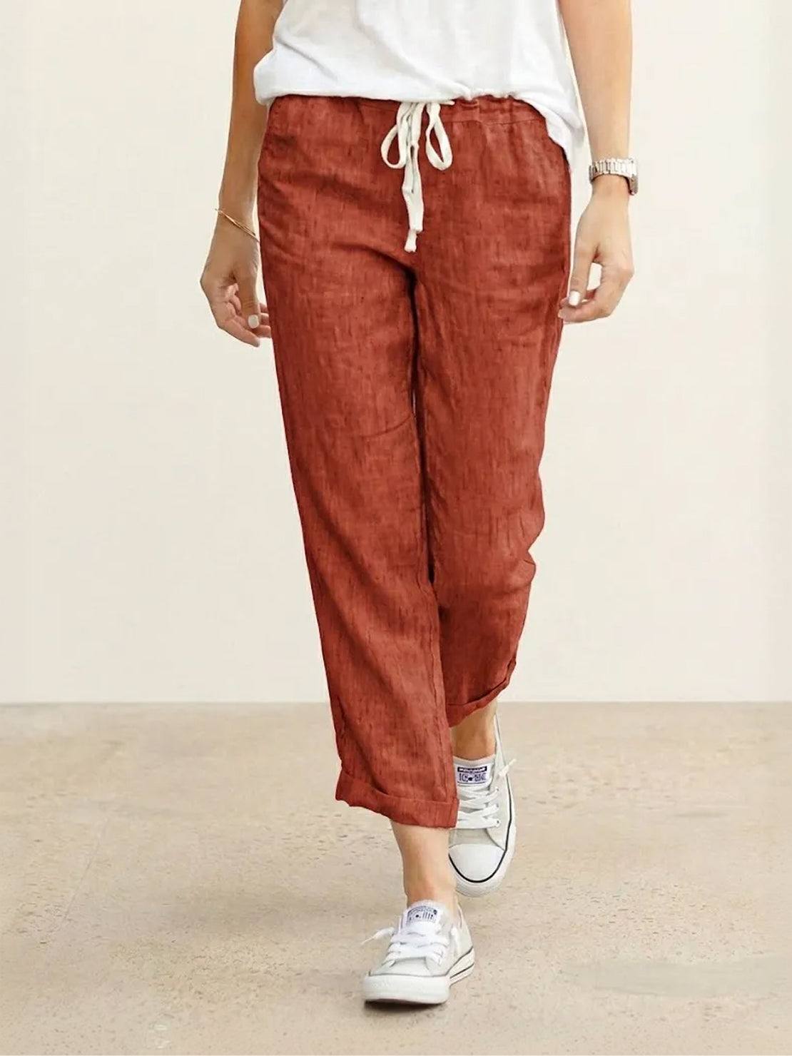 Women's Slim Fit Drawstring Waist Casual Summer Trousers