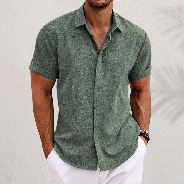 Men's Short Sleeve Linen Shirt for Summer Days
