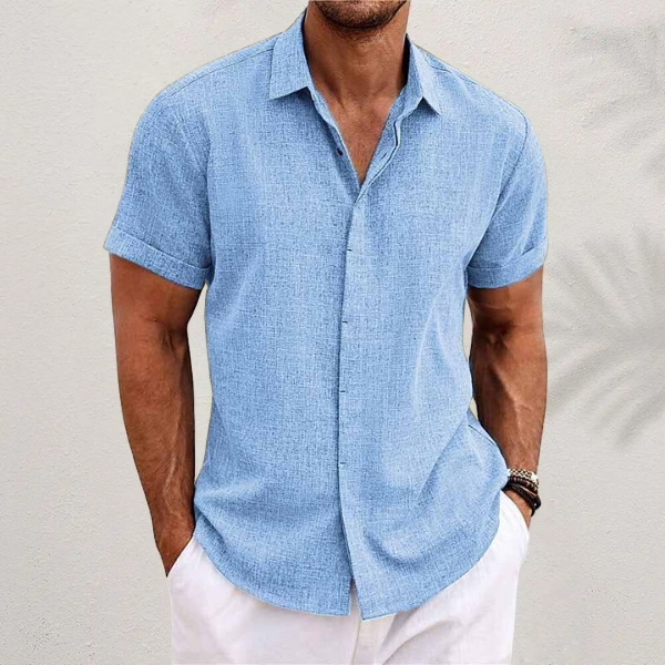 Men's Short Sleeve Linen Shirt for Summer Days