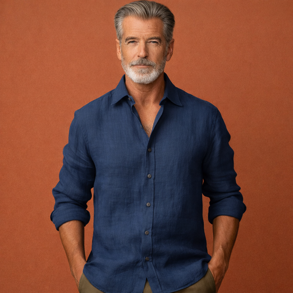 Men's Long Sleeve Relaxed Fit Casual Summer Shirt