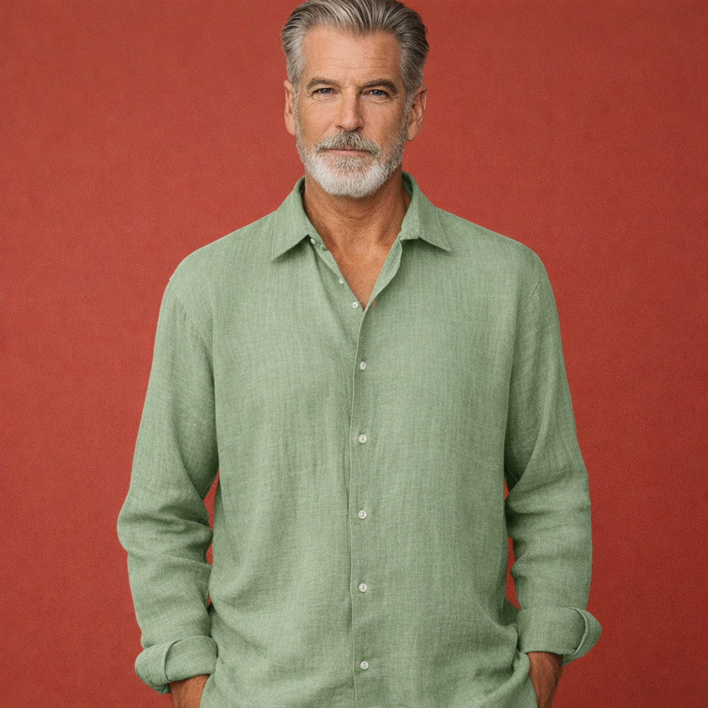 Men's Long Sleeve Relaxed Fit Casual Summer Shirt