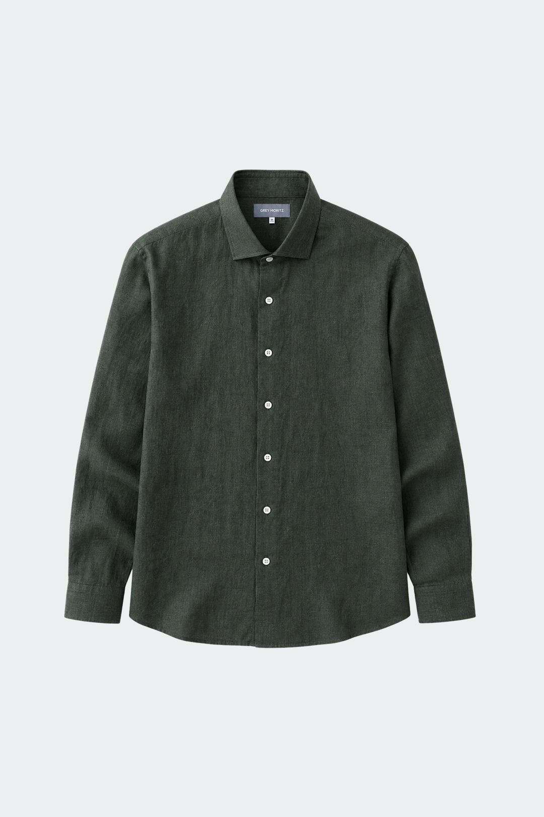 Men's Relaxed Fit Linen Shirt with Spread Collar
