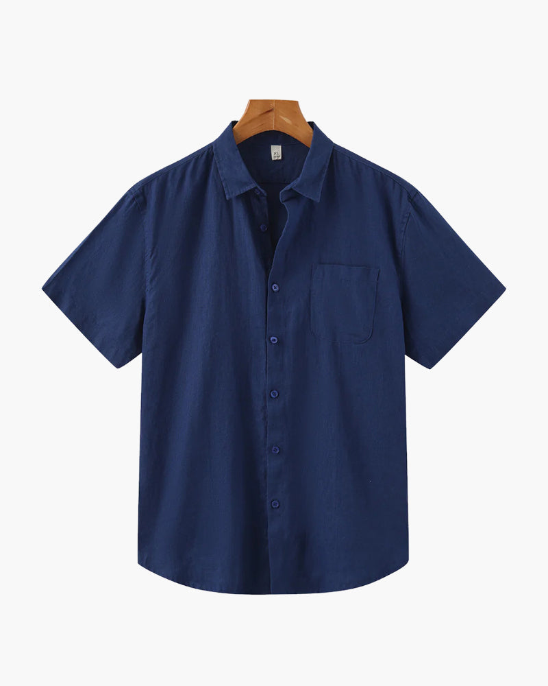 Men's Summer Casual Linen Short Sleeve Shirt