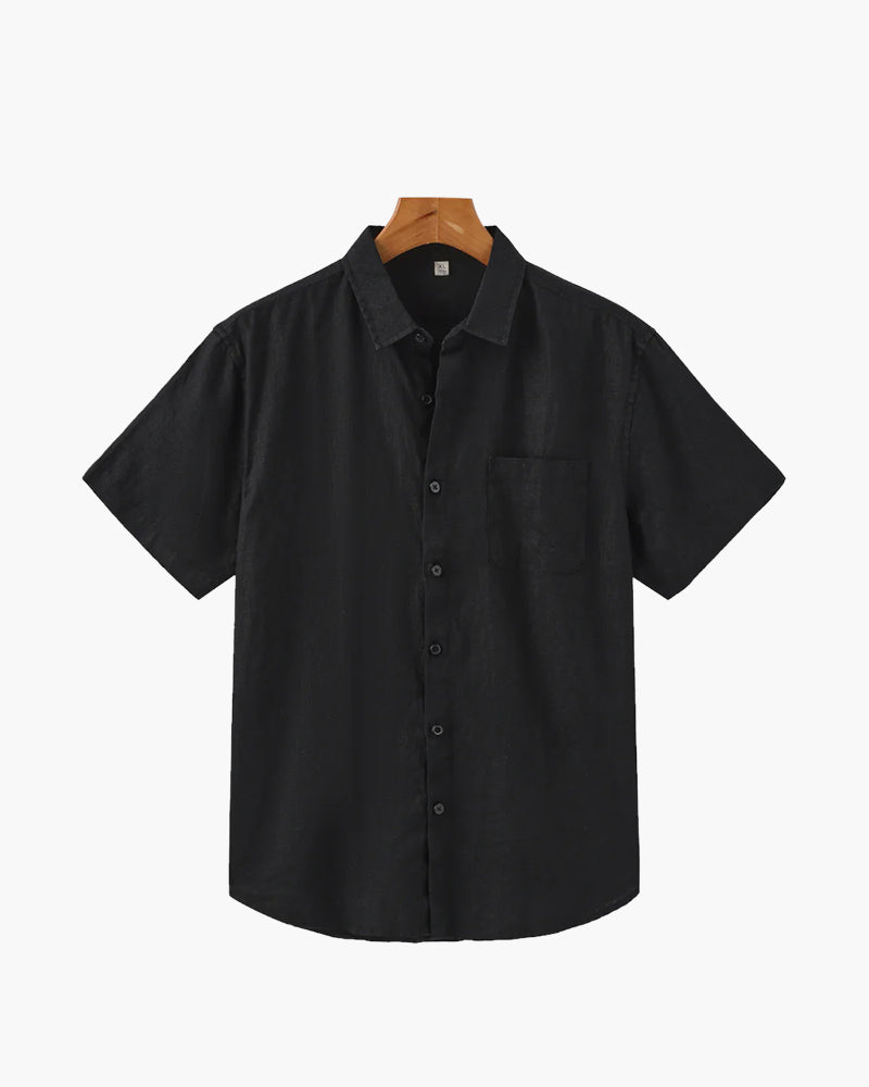 Men's Summer Casual Linen Short Sleeve Shirt