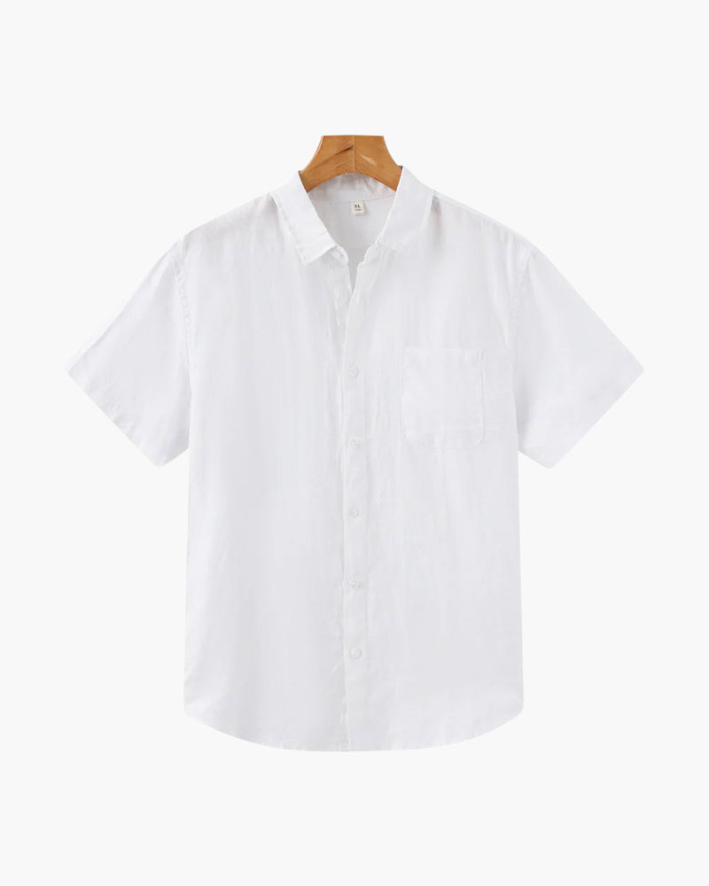 Men's Summer Casual Linen Short Sleeve Shirt