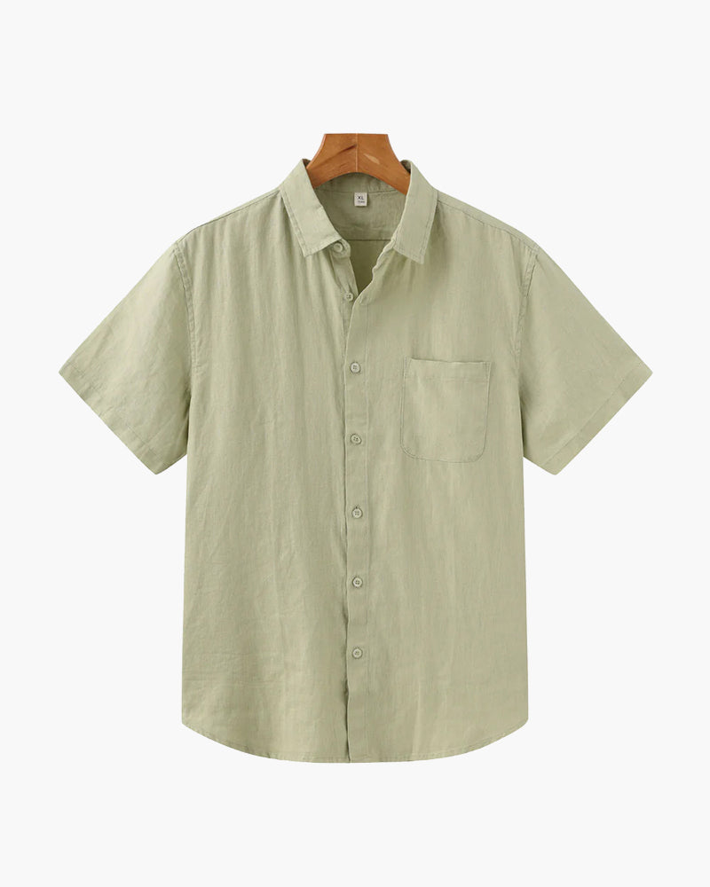 Men's Summer Casual Linen Short Sleeve Shirt