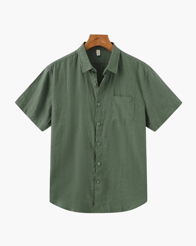 Men's Summer Casual Linen Short Sleeve Shirt