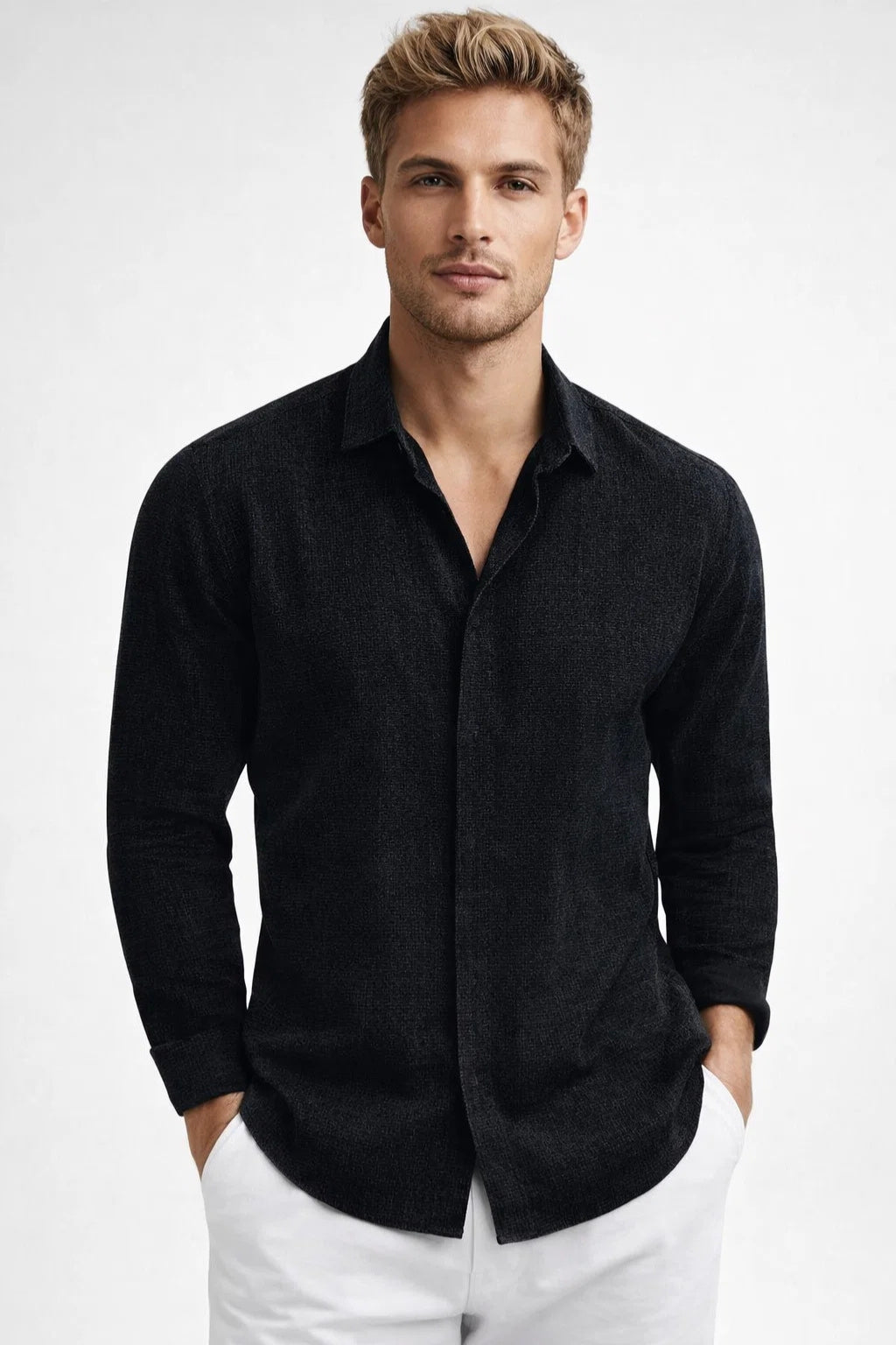 Men's Shirt Regular Fit Classic Collar Summer Casual