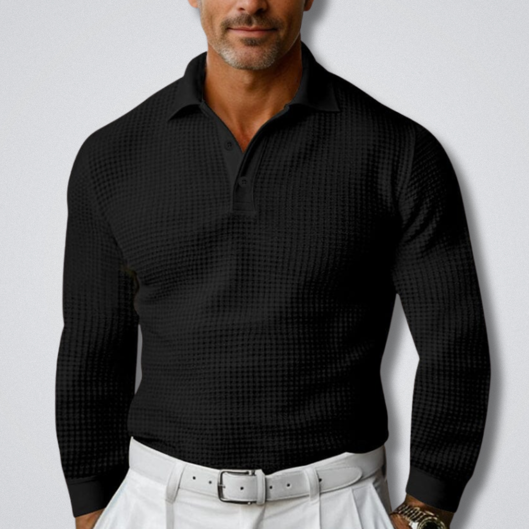 Men's Long-Sleeved Polo Shirt Classic Collar