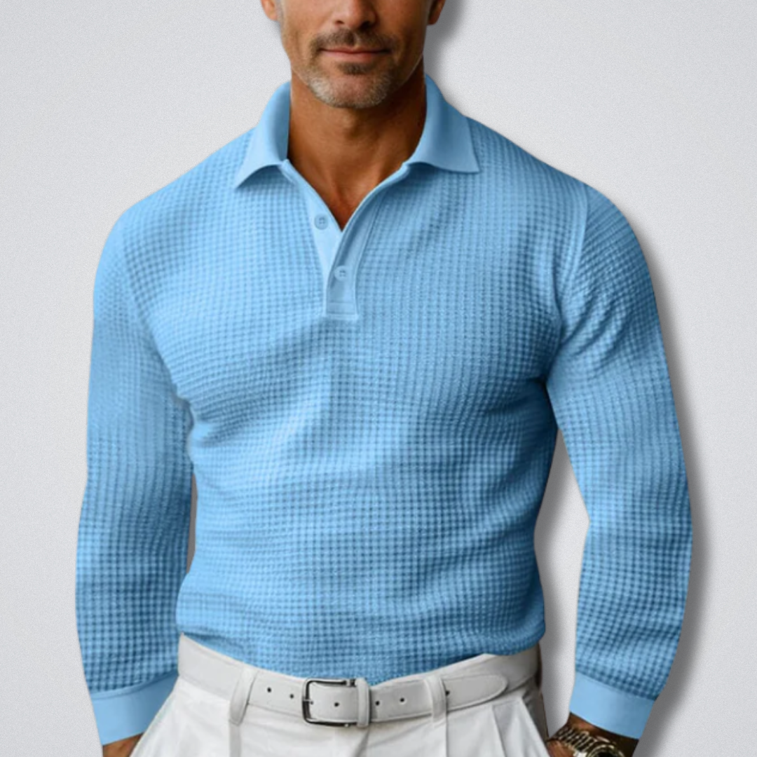 Men's Long-Sleeved Polo Shirt Classic Collar