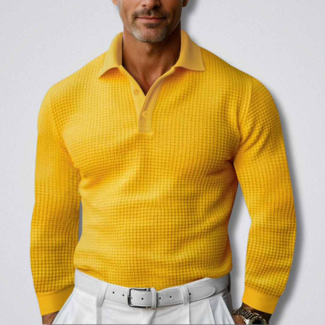 Men's Long-Sleeved Polo Shirt Classic Collar