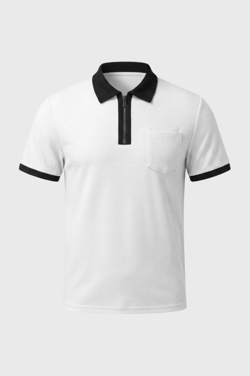 Men's Polo Shirt Classic Fit Contrast Collar Casual