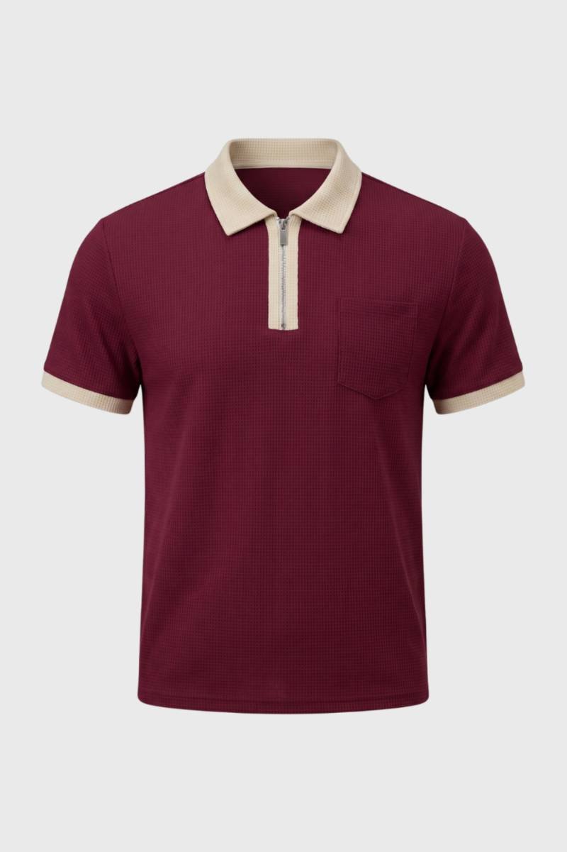 Men's Polo Shirt Classic Fit Contrast Collar Casual
