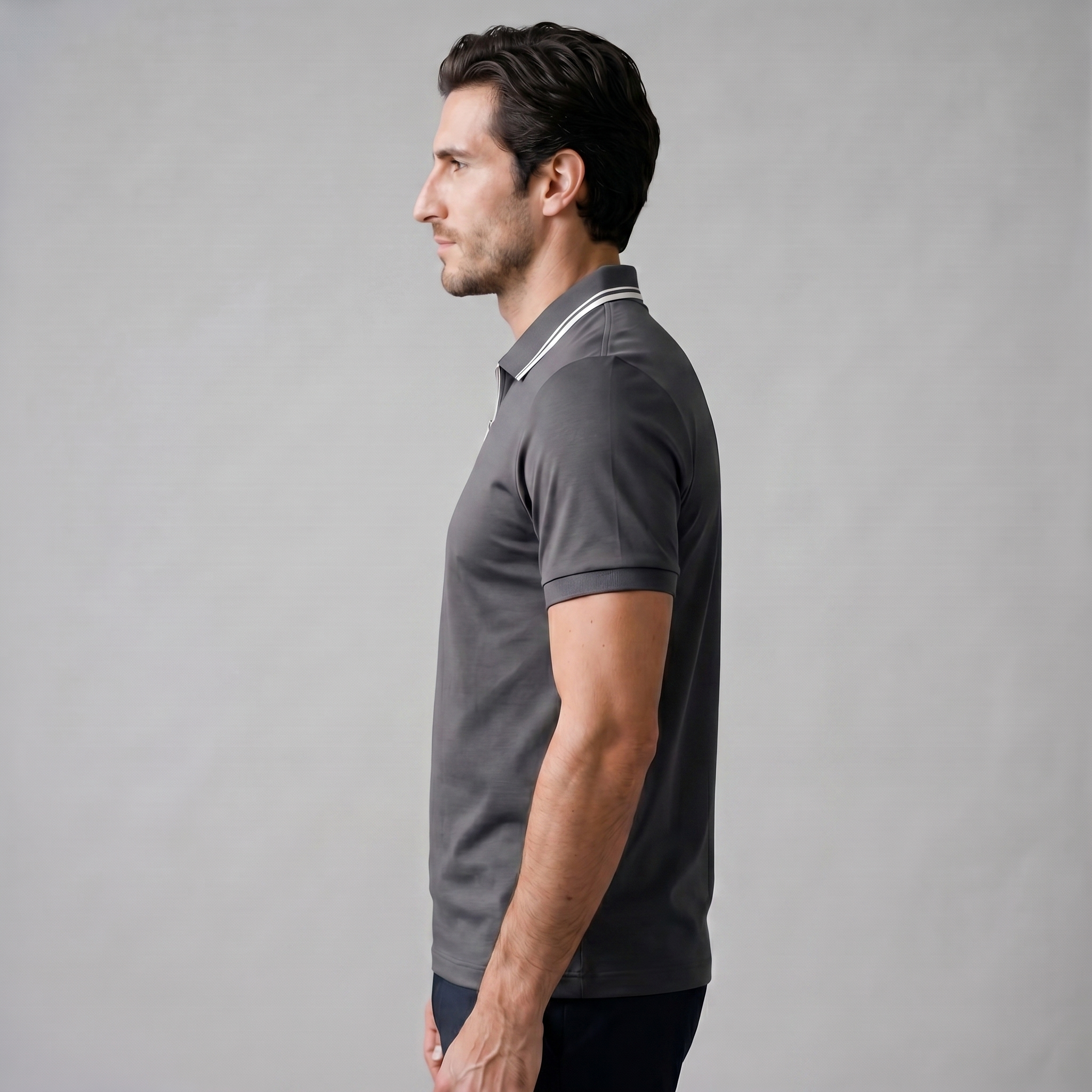 Men's Short Sleeve Polo Shirt Zipper Casual