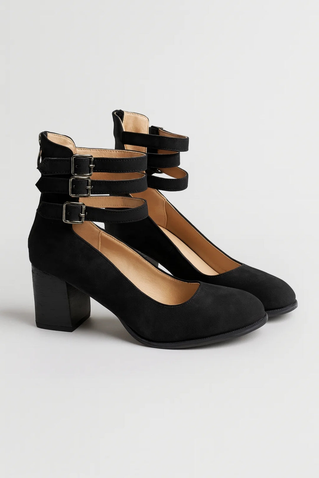 Women's Block Heel Ankle Strap Pumps Elegant Casual
