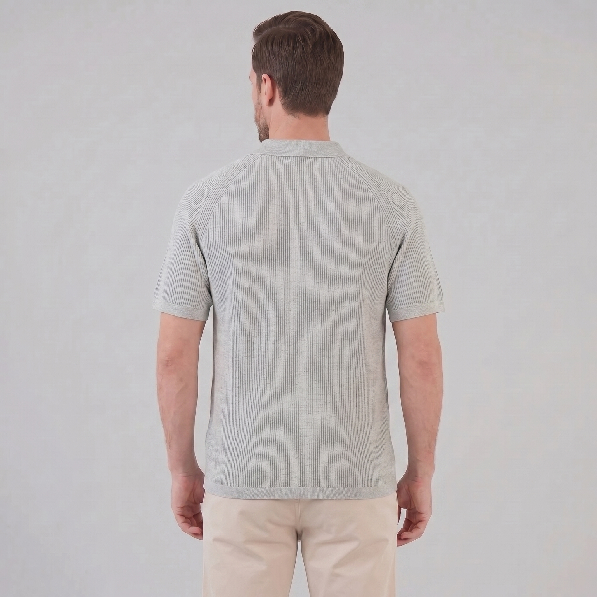 Smart Casual Men's Long Sleeve Button Polo Shirt