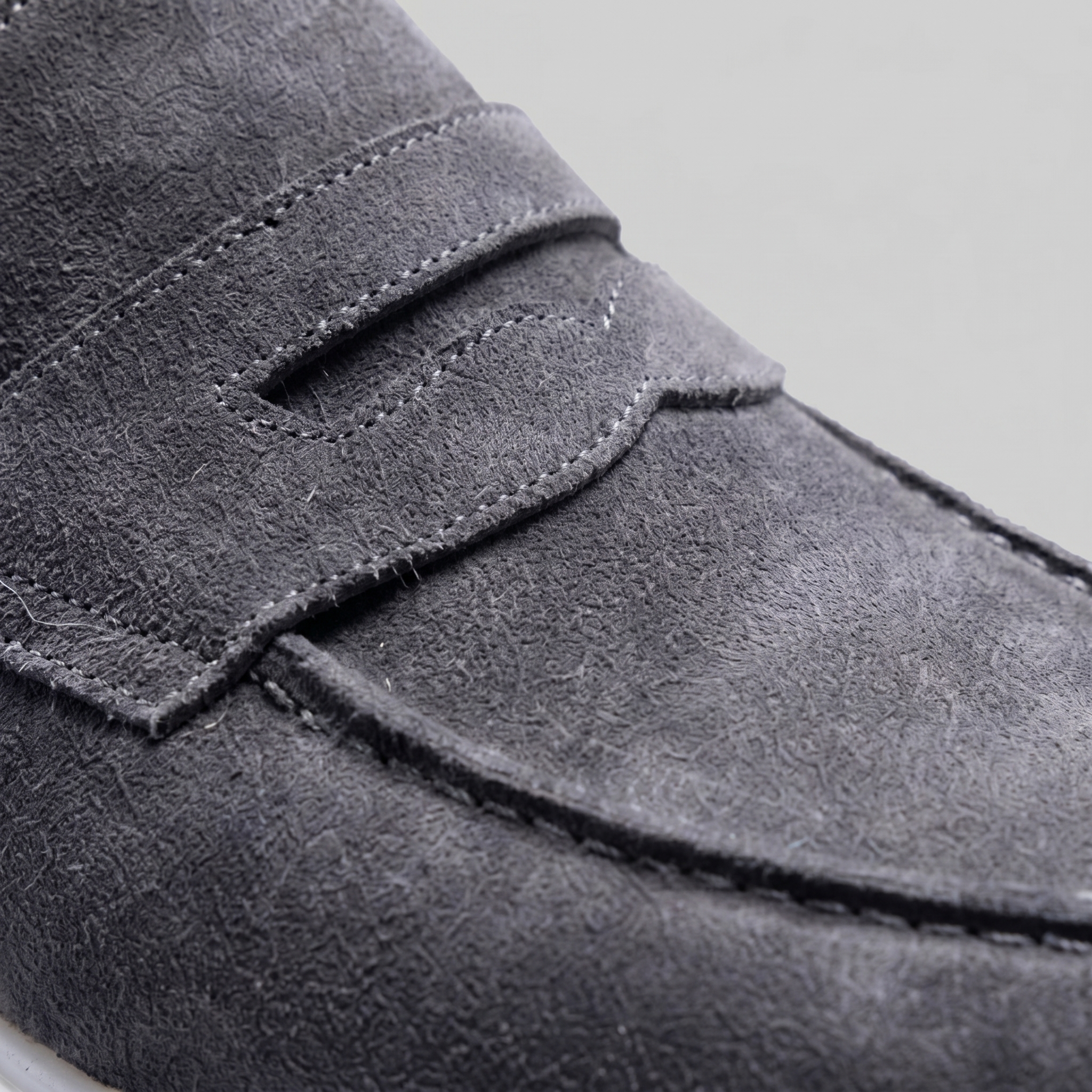 Men's Suede Penny Loafers White Sole Casual
