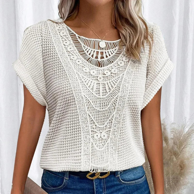 Women's Round Neck Lace Elegant Casual Comfortable Daily