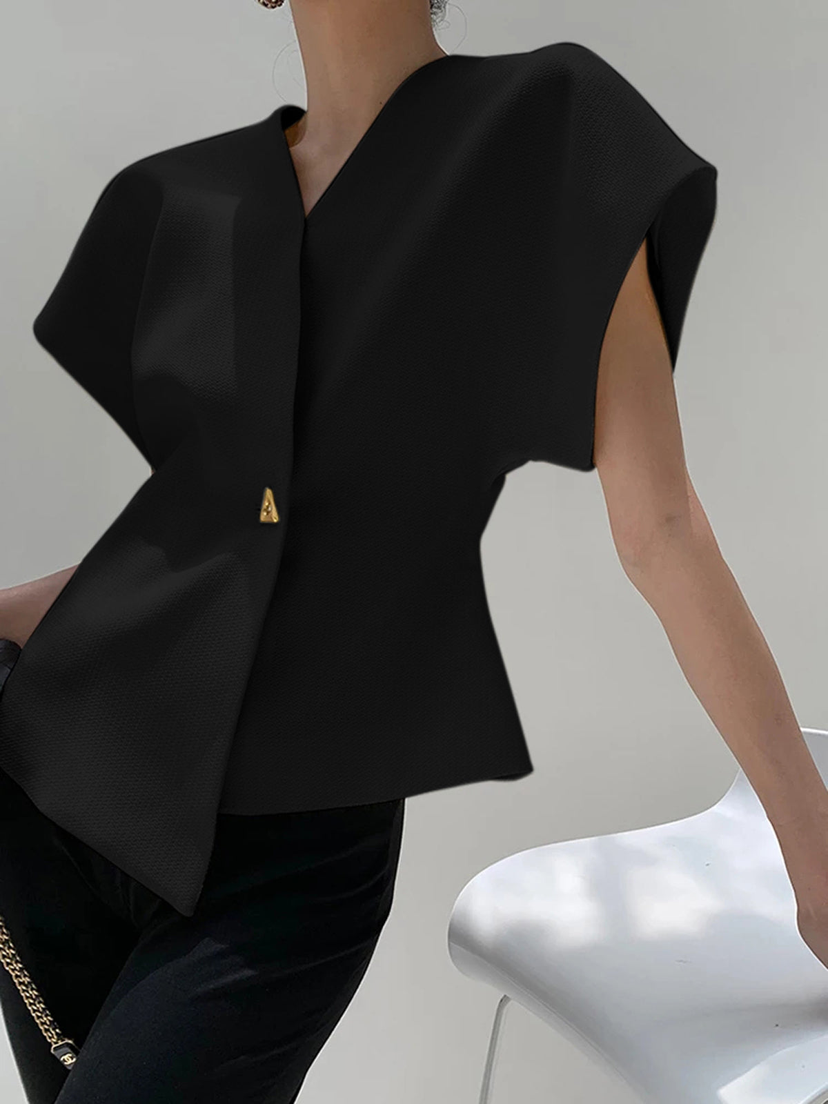 V-Neck Top Women Elegant Casual Formal