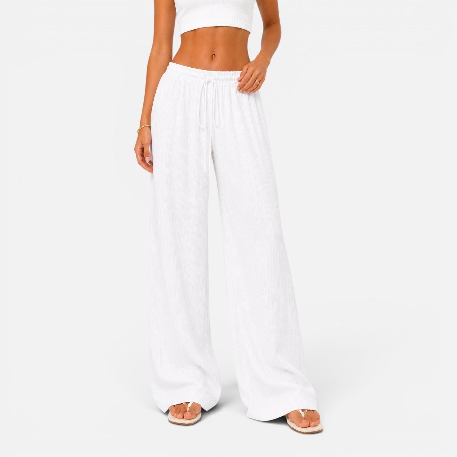 Wide Leg Pants Women Elastic Waist Comfort Fit Casual