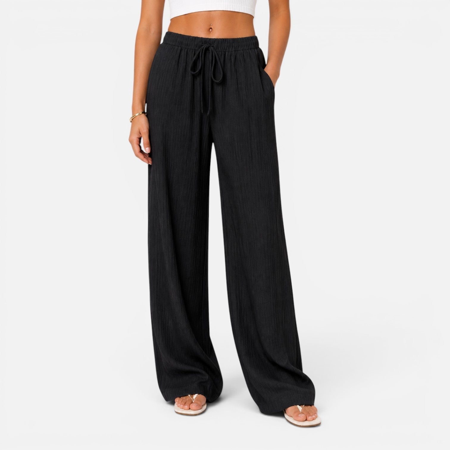 Wide Leg Pants Women Elastic Waist Comfort Fit Casual